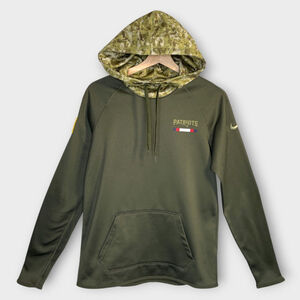 Nike NFL Team Apparel Hoodie Mens Small Green Army Patriots Salute to Service